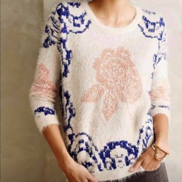 Anthropologie Sweaters - Anthropologie- La Fee Verte rose eyelash sweater